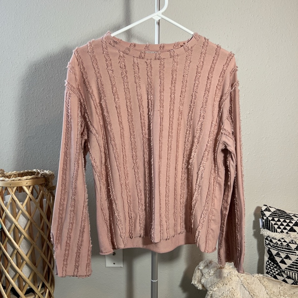 Zara pink flower sweater top